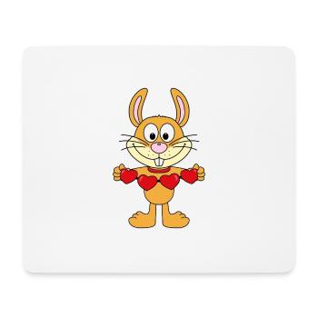 HASE - LIEBE - LOVE - HERZEN - TIER - TIERISCH - Mousepad (Querformat) - Weiß - Vorne