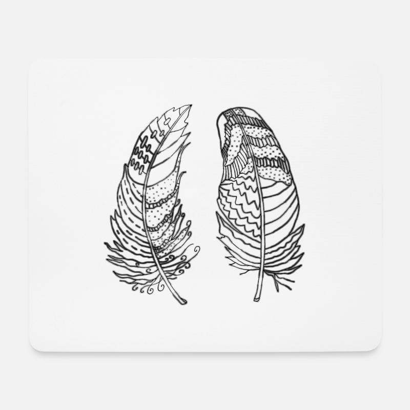 Feder - Mousepad (Querformat) - Weiß