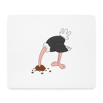 STRAUß - TIER - TIERISCH - WITZ - LUSTIGER VOGEL - Mousepad (Querformat) - Weiß - Vorne