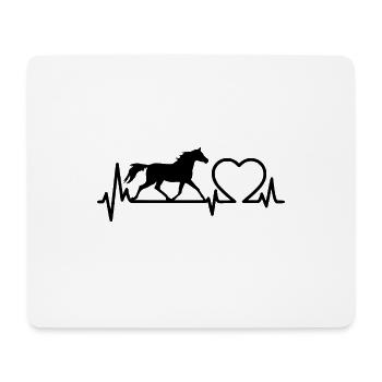 HERZSCHLAG - LIEBE - PFERD - PONY - REITEN - Mousepad (Querformat) - Weiß - Vorne