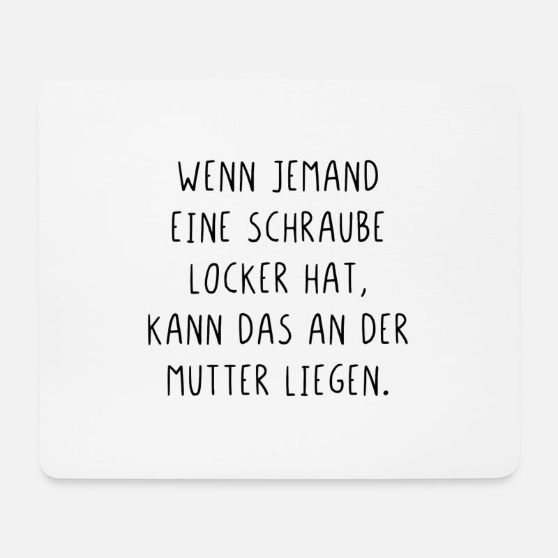 Schraube locker kann an der Mutter liegen - Mousepad (Querformat) - Weiß