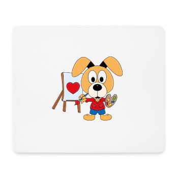 HUND - MALER - KÜNSTLER - KUNST - LIEBE - TIER - Mousepad (Querformat) - Weiß - Vorne