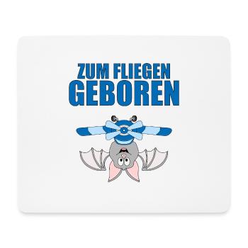 ZUM FLIEGEN GEBOREN - FLUGHUND - PILOT - FLUGZEUG - Mousepad (Querformat) - Weiß - Vorne