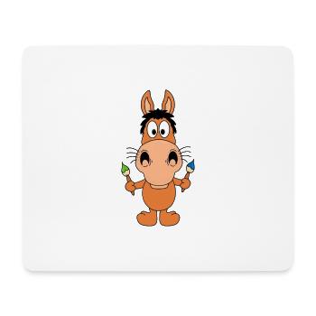 PFERD - PONY - MALER - KÜNSTLER - KUNST - MALEN - Mousepad (Querformat) - Weiß - Vorne