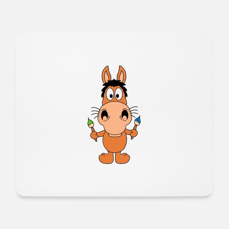 PFERD - PONY - MALER - KÜNSTLER - KUNST - MALEN - Mousepad (Querformat) - Weiß