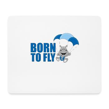 BORN TO FLY - FALLSCHIRMSPRINGER - NILPFERD - Mousepad (Querformat) - Weiß - Vorne