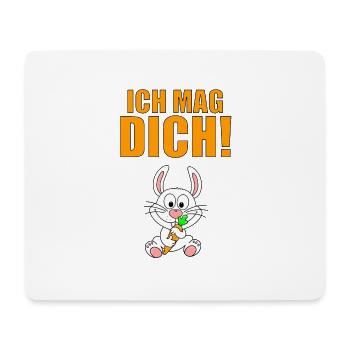ICH MAG DICH! - HASE - MÖHRE - TIER - LIEBE - Mousepad (Querformat) - Weiß - Vorne