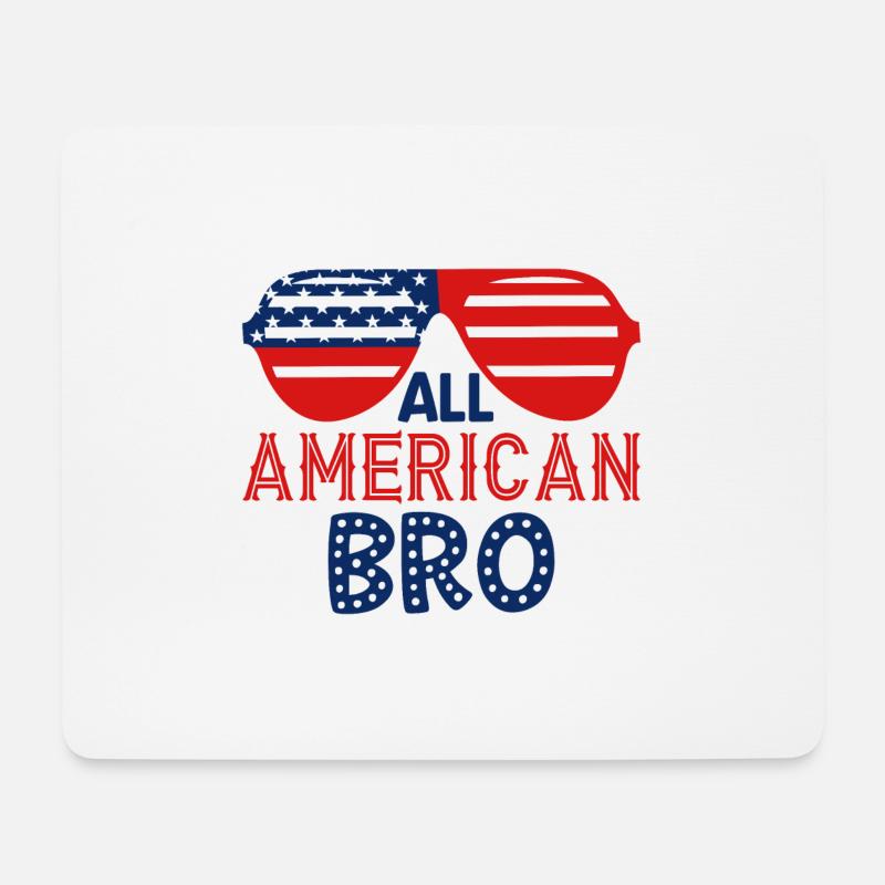 All American Bro rote und weiße Sonnengläser - Mousepad (Querformat) - Weiß