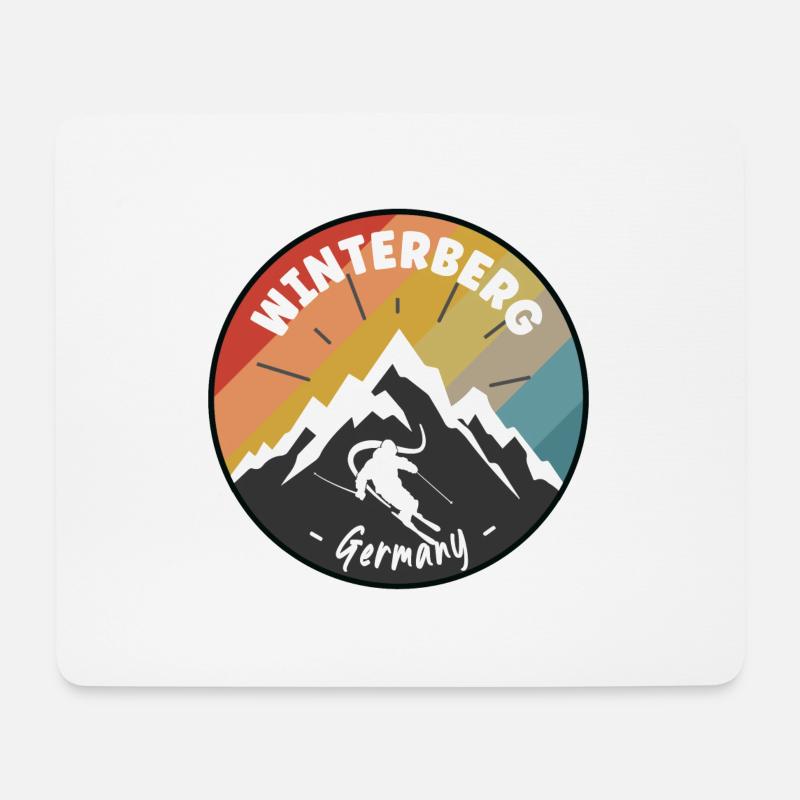Skifahren in Winterberg - Deutschland - Mousepad (Querformat) - Weiß