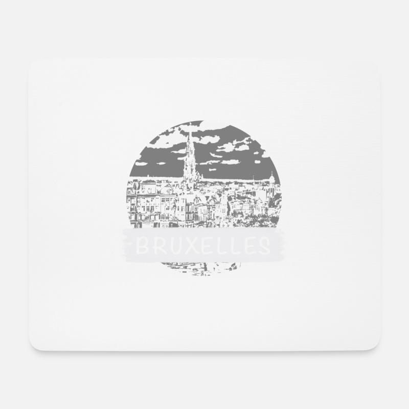 Brüssel City - Mousepad (Querformat) - Weiß