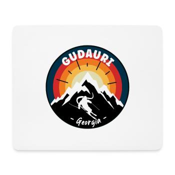 Station de ski Gudauri Georgia Vintage - Tapis de souris (format paysage) - blanc - Devant