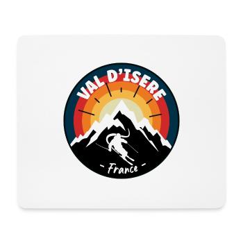Ski à Val d’Isère France Vintage - Tapis de souris (format paysage) - blanc - Devant