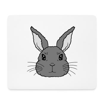 Niedlicher kleiner Hase Gesicht - Mousepad (Querformat) - Weiß - Vorne