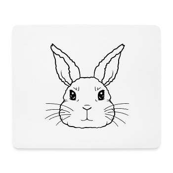 Gesicht niedlicher kleiner Hase - Mousepad (Querformat) - Weiß - Vorne