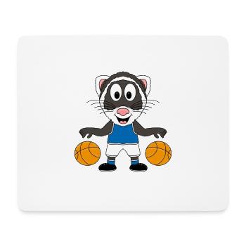 BASKETBALL - SPORT - FRETTCHEN - TIERISCH - Mousepad (Querformat) - Weiß - Vorne