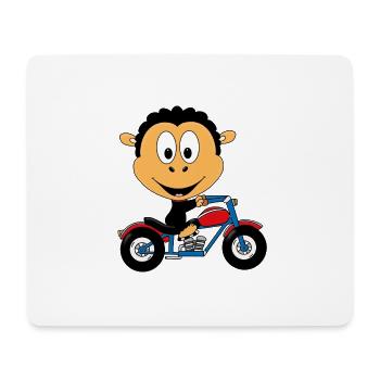 SCHAF - MOTORRAD - BIKER - TIERISCH - TIER - Mousepad (Querformat) - Weiß - Vorne