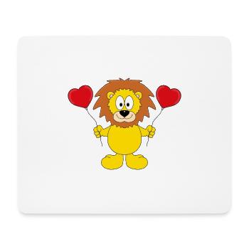 LÖWE - LIEBE - LOVE - TIERISCH - VERLIEBT - Mousepad (Querformat) - Weiß - Vorne