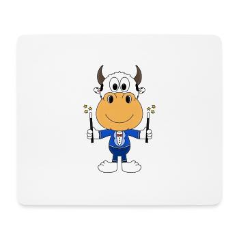 KUH - ZAUBERER - ZAUBERN - MAGIER - MAGIC - Mousepad (Querformat) - Weiß - Vorne