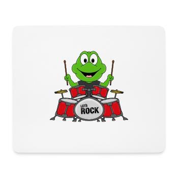 FROSCH - SCHLAGZEUGER - MUSIKER - BAND - Mousepad (Querformat) - Weiß - Vorne
