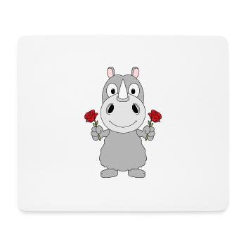 NASHORN - ROSEN - BLUMEN - TIERISCH - Mousepad (Querformat) - Weiß - Vorne