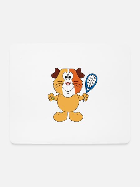 TENNIS - SPORT - MEERSCHWEINCHEN - TIER - Mousepad (Querformat) - Weiß