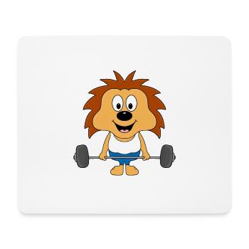 IGEL - FITNESS - SPORT - GEWICHTHEBER - TIER - Mousepad (Querformat) - Weiß - Vorne