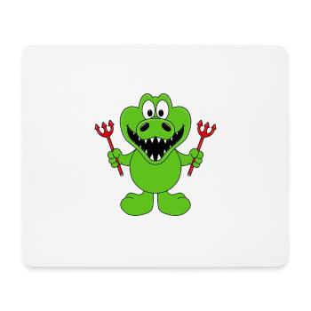 KROKODIL - TEUFEL - TIER - KIND - BABY - Mousepad (Querformat) - Weiß - Vorne