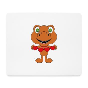 DINOSAURIER - DINO - T-REX - LIEBE - LOVE - Mousepad (Querformat) - Weiß - Vorne