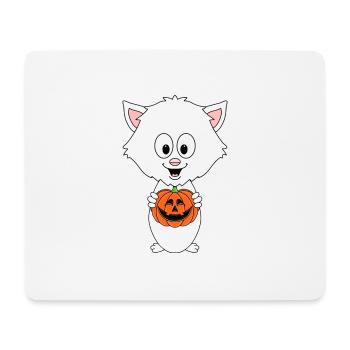 KATZE - KÜRBIS - HALLOWEEN - TIER - BABY - Mousepad (Querformat) - Weiß - Vorne