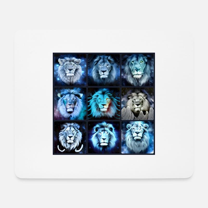 BLAUE LION Collage - Mousepad (Querformat) - Weiß