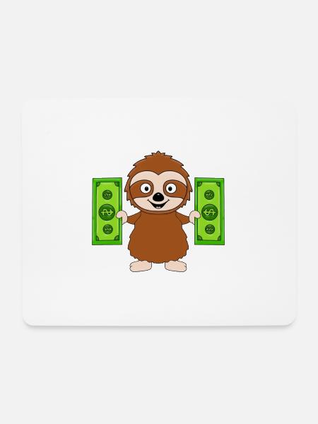 FAULTIER - GELD - TIER - TIERISCH - Mousepad (Querformat) - Weiß