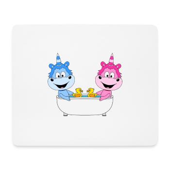 EINHÖRNER - BADEWANNE - LIEBE - LOVE - Mousepad (Querformat) - Weiß - Vorne