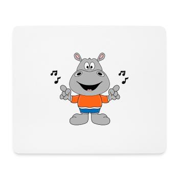 NILPFERD - FLUSSPFERD - HIPPO - MUSIK - TIER - Mousepad (Querformat) - Weiß - Vorne