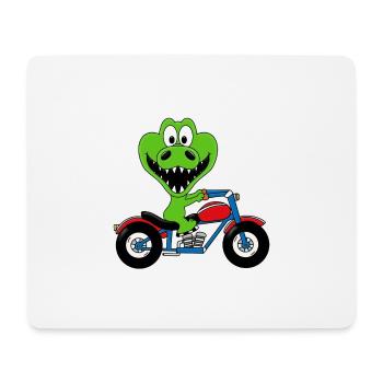 KROKODIL - MOTORRAD - BIKER - MOTORSPORT - TIER - Mousepad (Querformat) - Weiß - Vorne
