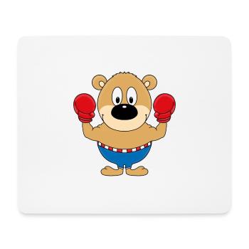 TEDDY - BÄR - TEDDYBÄR - BOXER - BOXEN - SPORT - Mousepad (Querformat) - Weiß - Vorne