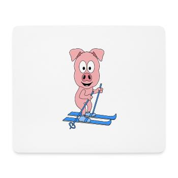 PISTENSAU - SCHWEIN - SAU - SKI - SKIFAHRER - Mousepad (Querformat) - Weiß - Vorne