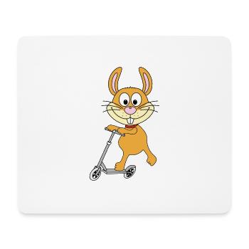 HASE - ROLLER - TIER - KIND - BABY - SPORT - Mousepad (Querformat) - Weiß - Vorne