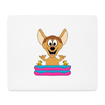 HYÄNE - POOL - PLANSCHBECKEN - TIERISCH - SHAKA - Mousepad (Querformat) - Weiß - Vorne