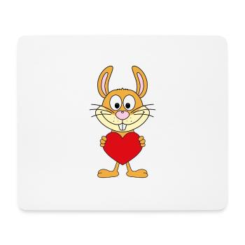 HASE - HERZ - LIEBE - LOVE - TIERISCH - VERLIEBT - Mousepad (Querformat) - Weiß - Vorne