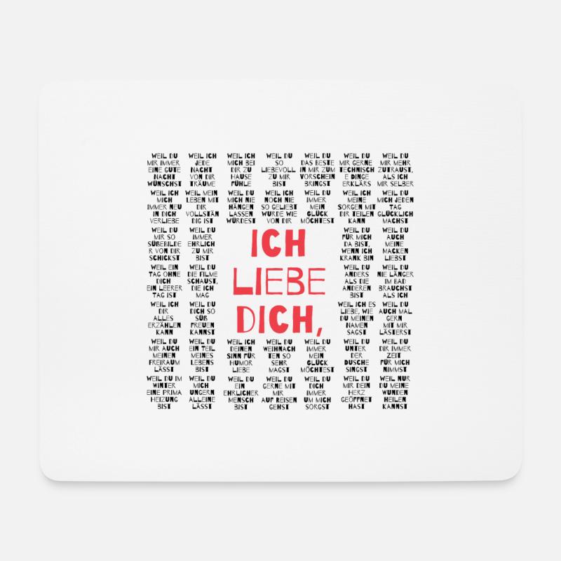 40 Ich liebe dich Sprüche & Zitate Liebeserklärung - Mousepad (Querformat) - Weiß