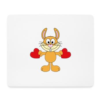HASE - LIEBE - HERZEN - VERLIEBT - TIER - TIERISCH - Mousepad (Querformat) - Weiß - Vorne