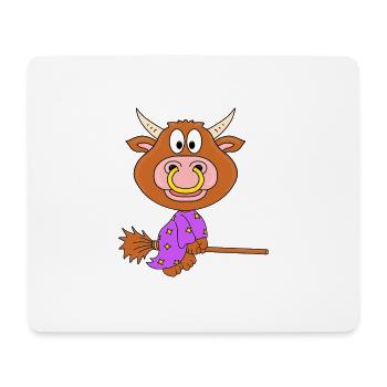 BULLE - STIER - KUH - HEXE - HALLOWEEN - TIERISCH - Mousepad (Querformat) - Weiß - Vorne