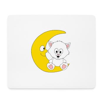 KATZE - KATER - MOND - TIER - KIND - BABY - Mousepad (Querformat) - Weiß - Vorne