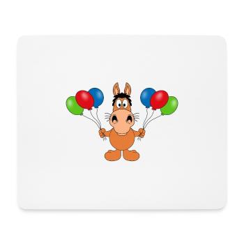 PFERD - PONY - LUFTBALLONS - FEIER - GEBURTSTAG - Mousepad (Querformat) - Weiß - Vorne