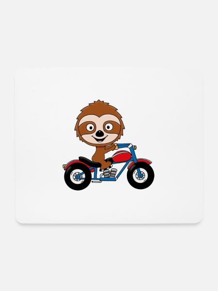 FAULTIER - MOTORRAD - BIKER - TIER - TIERISCH - Mousepad (Querformat) - Weiß