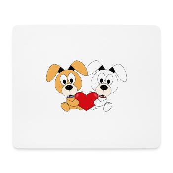 HUNDE - LIEBE - LOVE - TIERISCH - VERLIEBT - Mousepad (Querformat) - Weiß - Vorne