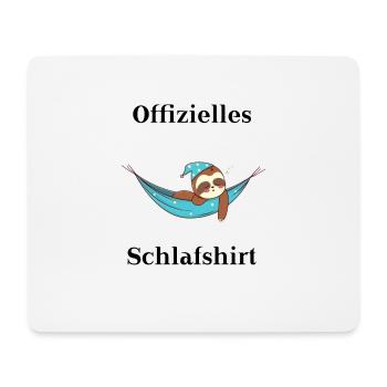 Offizielles Schlafshirt Faultier Geschenkidee süß - Mousepad (Querformat) - Weiß - Vorne