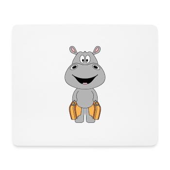 NILPFERD - KOFFER - REISE - URLAUB - AUSWANDERER - Mousepad (Querformat) - Weiß - Vorne