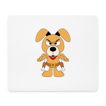 HUND - COWBOY - SHERIFF - REVOLVER - KNOCHEN - Mousepad (Querformat) - Weiß - Vorne