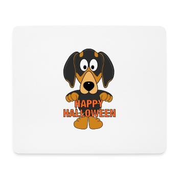 HUND - DACKEL - HAPPY HALLOWEEN - TIERISCH - Mousepad (Querformat) - Weiß - Vorne